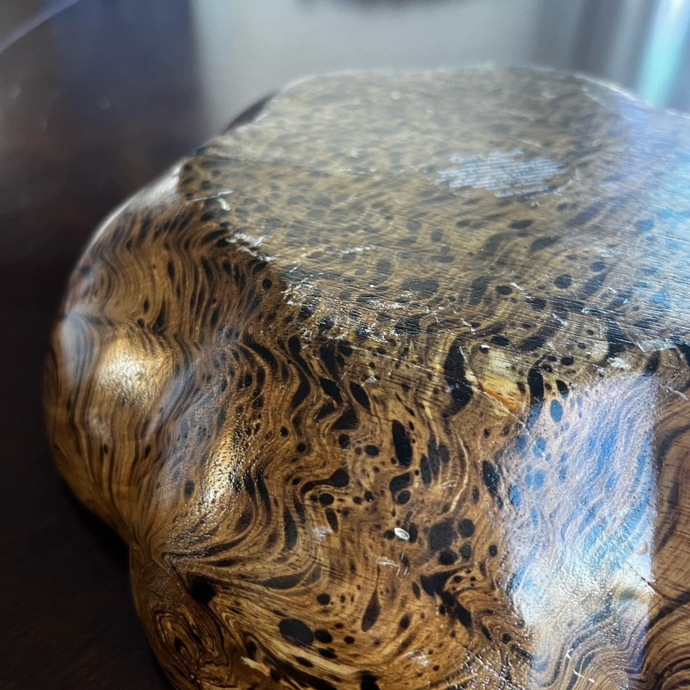 Mango Wood Speckled Bowl for Salad or Chips! - Picture 3 of 13